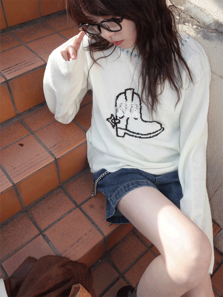 김아홉 [단독] [9.hope] western 레이스 knit (cream)