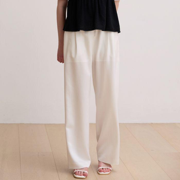 Satin banding pants - Ivory