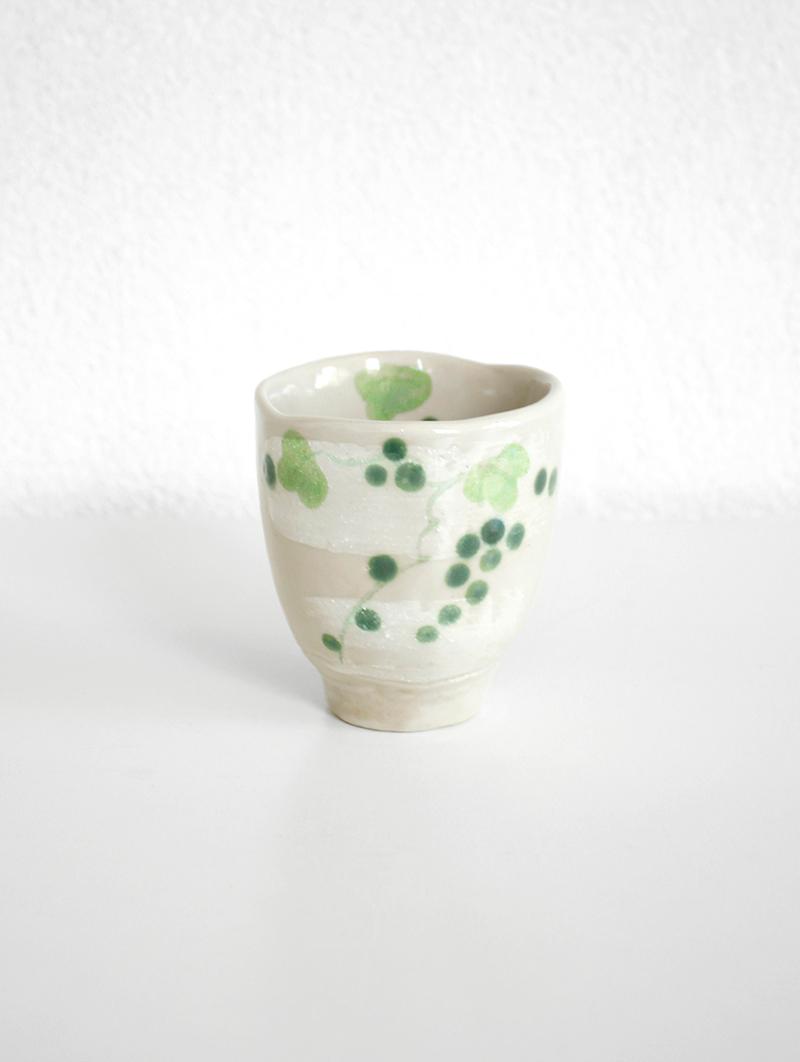 autumn green grapes cup
