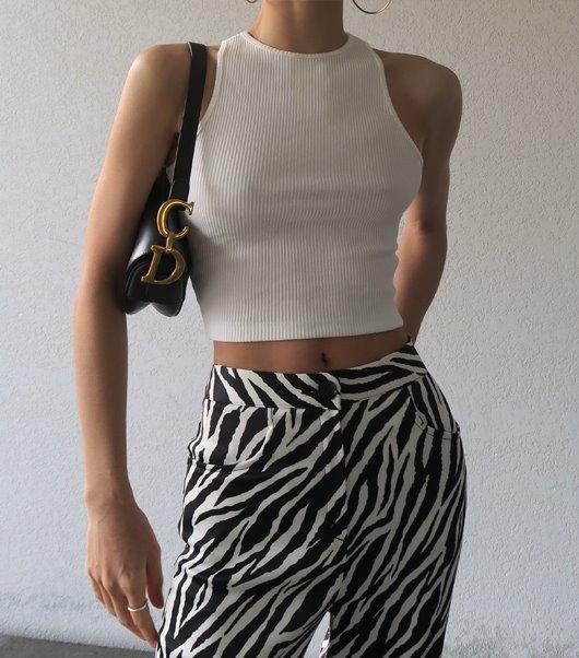 슬림라인 크롭 탑,restock