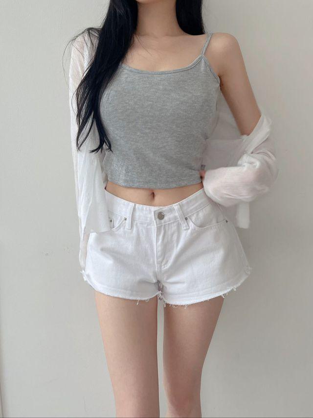 [로우라이즈/핫팬츠/골반커버] 허리얇아보이는 글램핏 골반 화이트 블랙 핫팬츠 숏팬츠 핏존예 코튼 반바지 팬츠