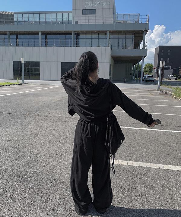 러스 밴딩 와이드 팬츠 (2color)