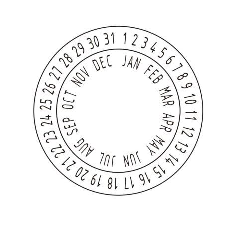 40503 원형 달력스탬프 다이어리날짜