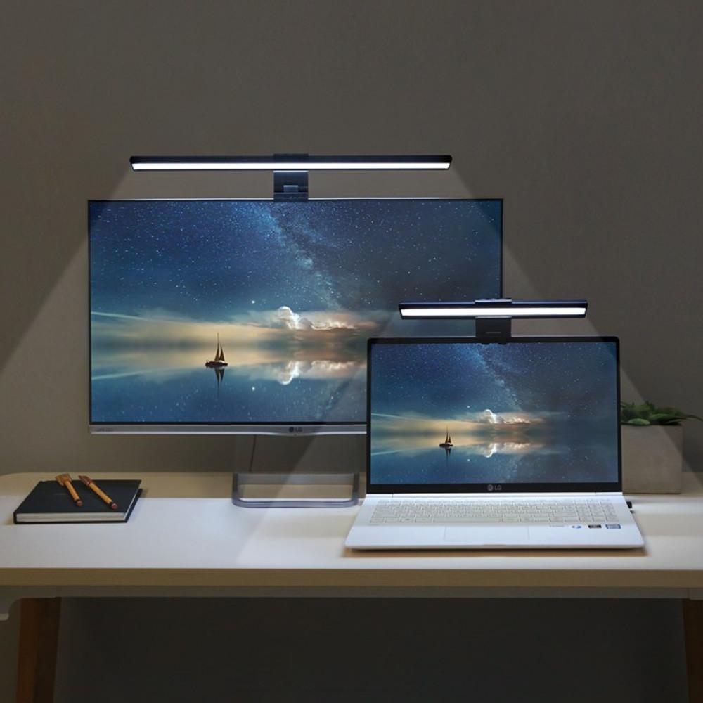 집개형 모니터 거치 밝기 각도 조절 LED 조명 스탠드 램프 책상 간접조명 전등