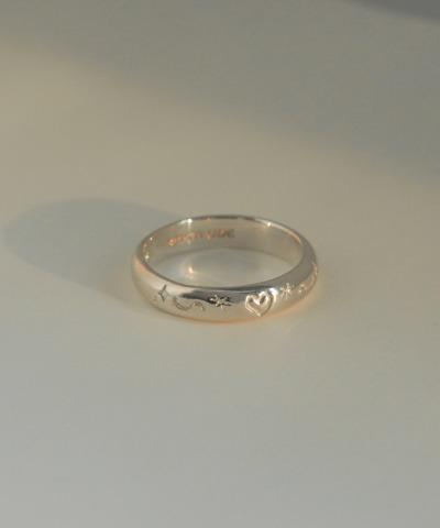 [SILVER HEART SCAPE ENG RING