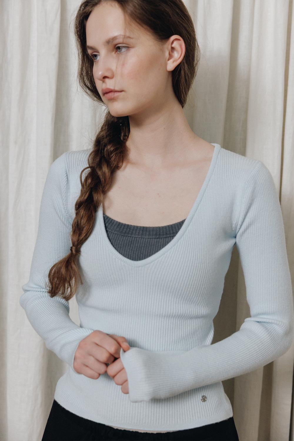 Berlin V Knit_Sky blue