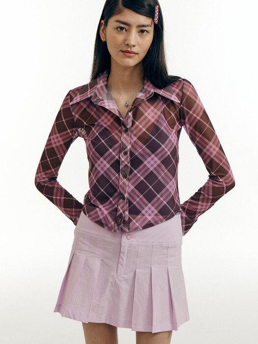 Mesh shirts - brown plaid