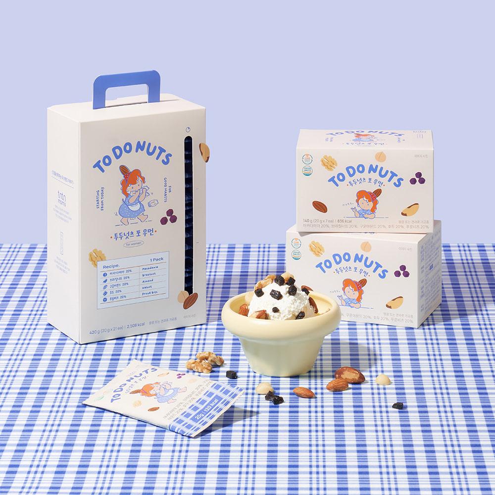 튼튼맘스 투두넛츠 포 우먼 임산부 견과류 선물세트 (20g, 21봉)