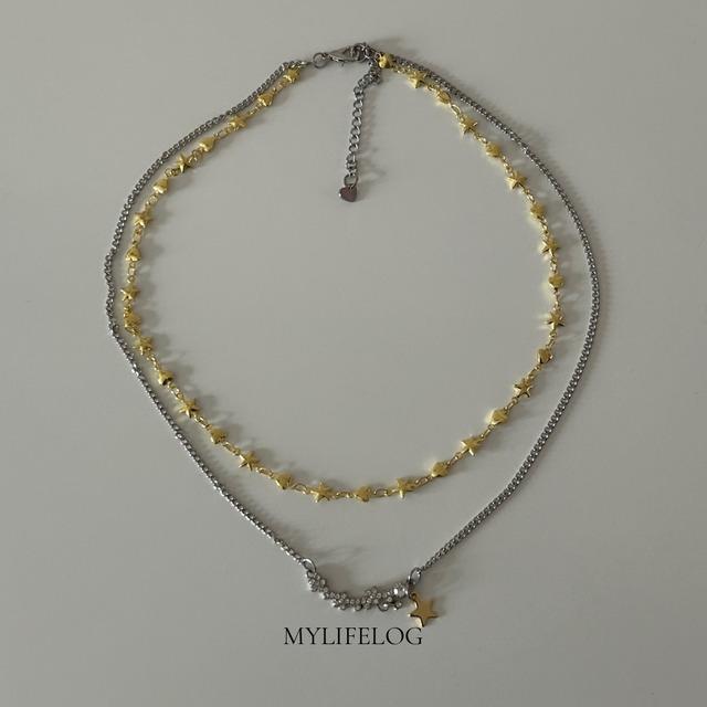 tiny star layered chain necklace