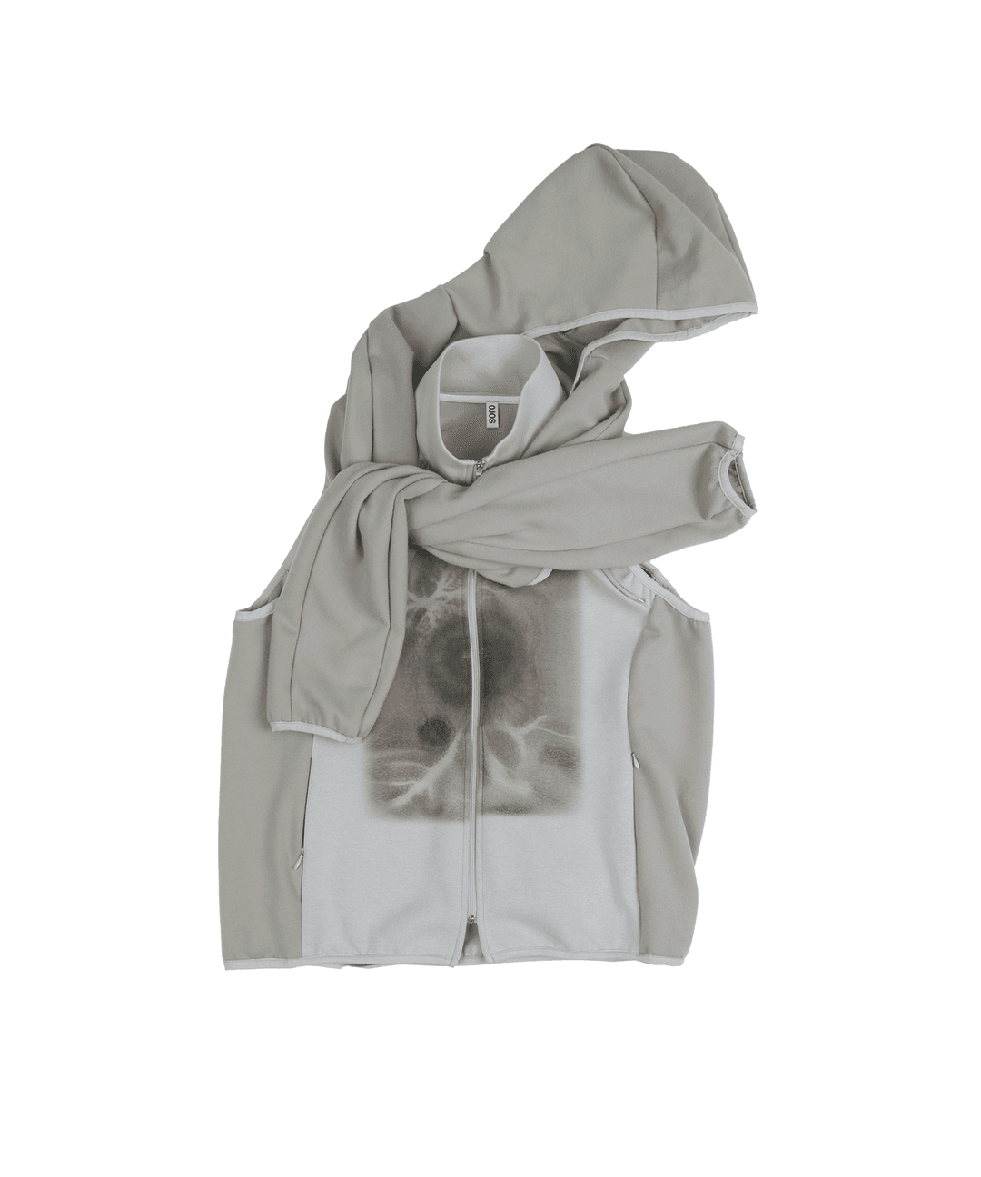 2-way Vest Fleece Zip-up / Grey