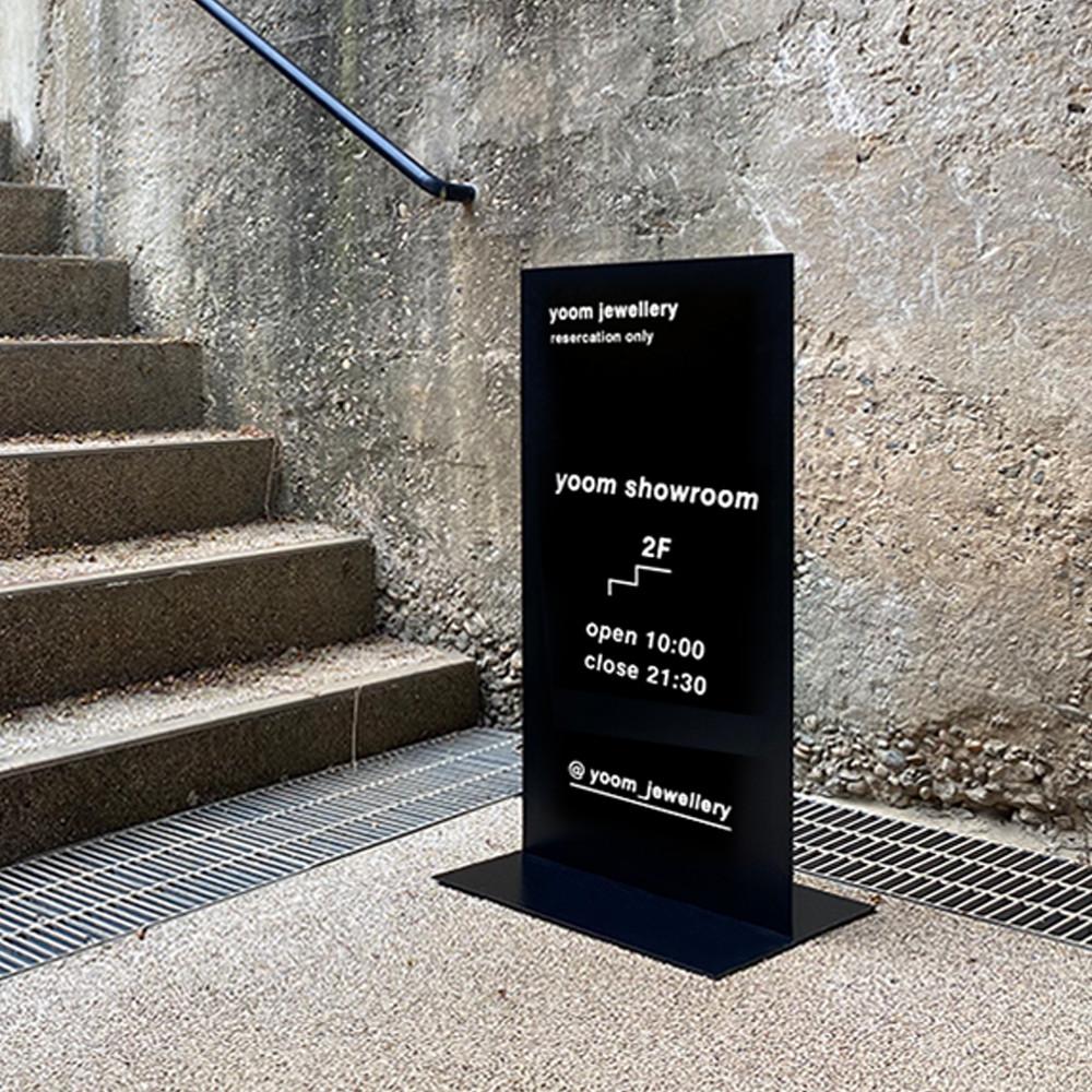 노프레임 사각 철재입간판 카페입간판 전시장입간판