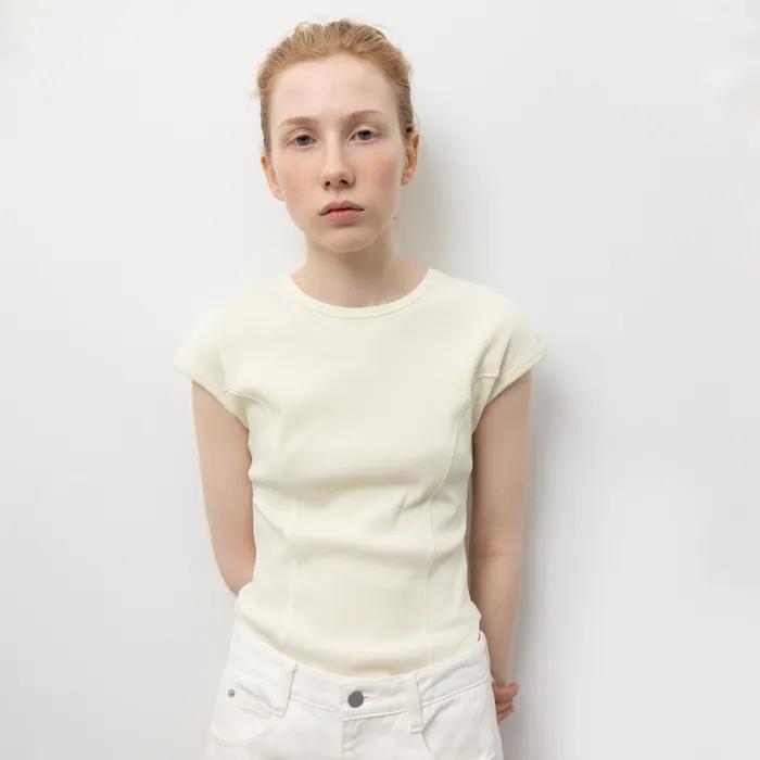 [9차 리오더] Cap Sleeve T-Shirts_Butter