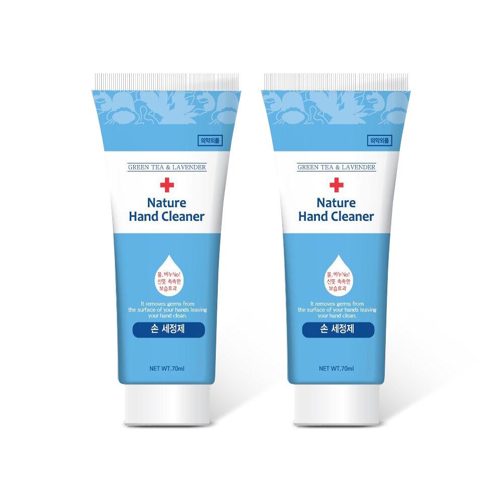 튜브형 네이처 핸드클리너 휴대용 손세정제 손소독제 의약외품 70ml 1+1