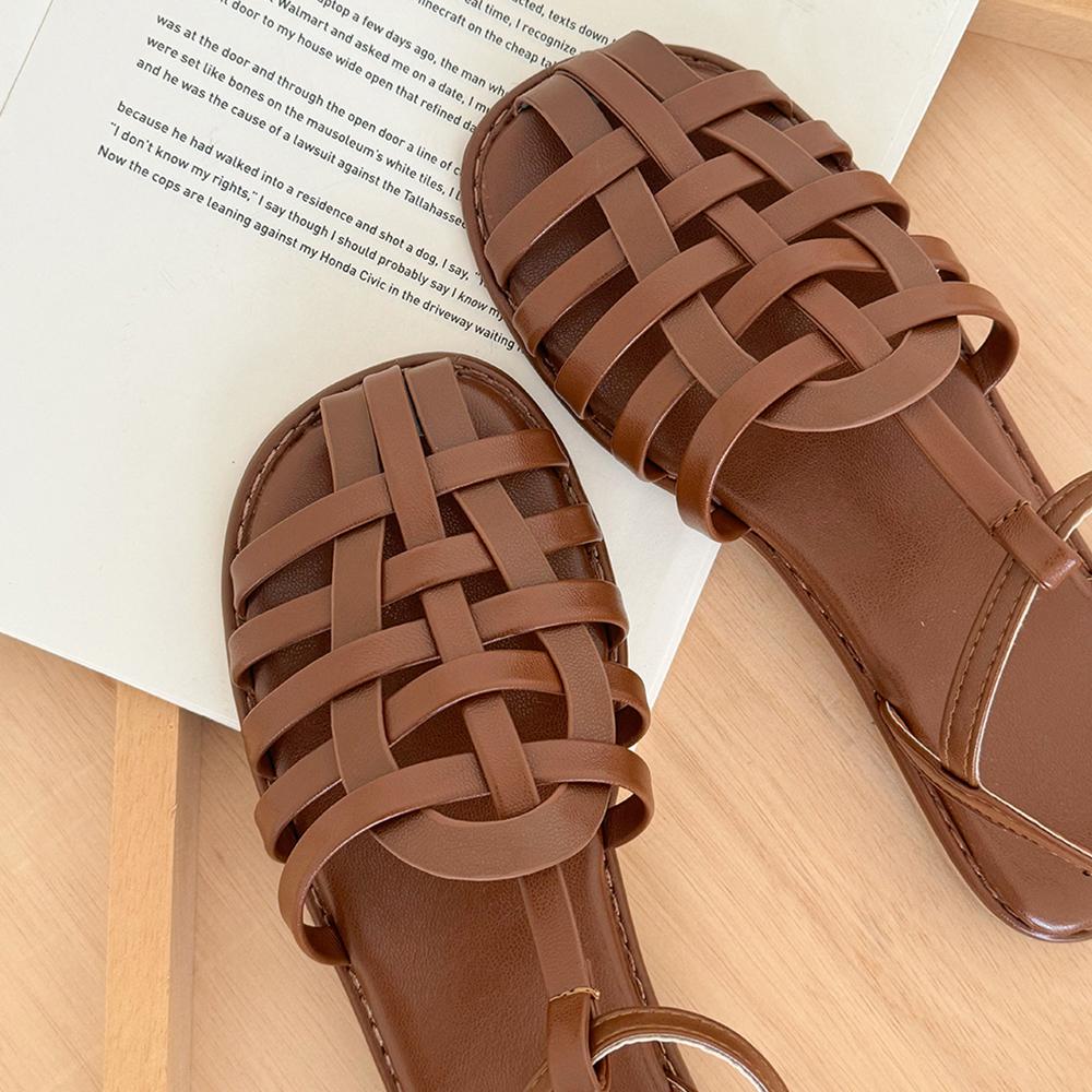 꼼지락 [누적판매 3만족❤] 여름 T스트랩 짜임 샌들