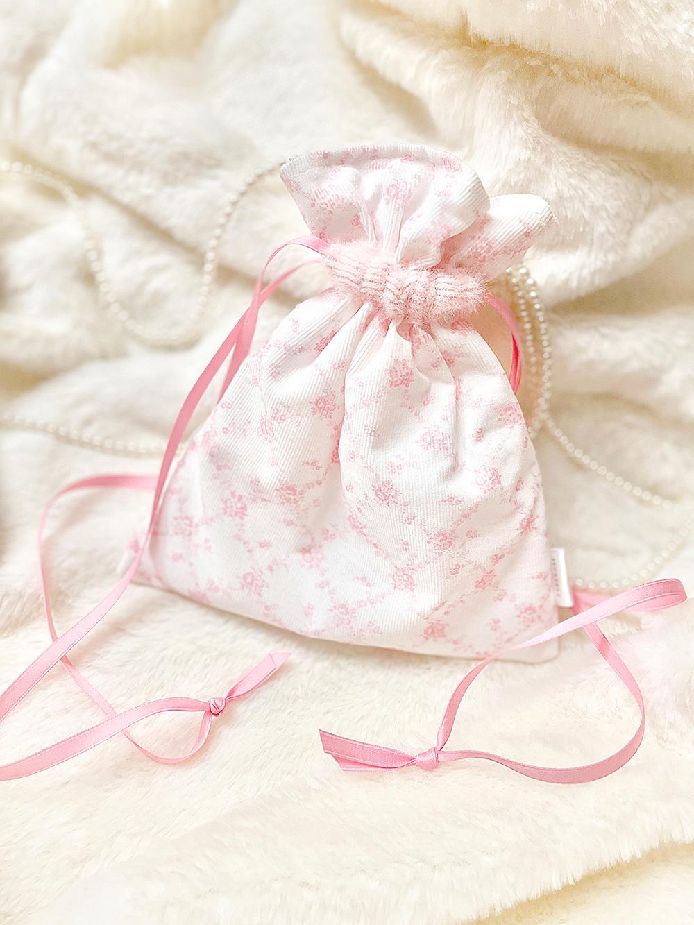 Mokoring Angora Corduroy String Pouch (S)