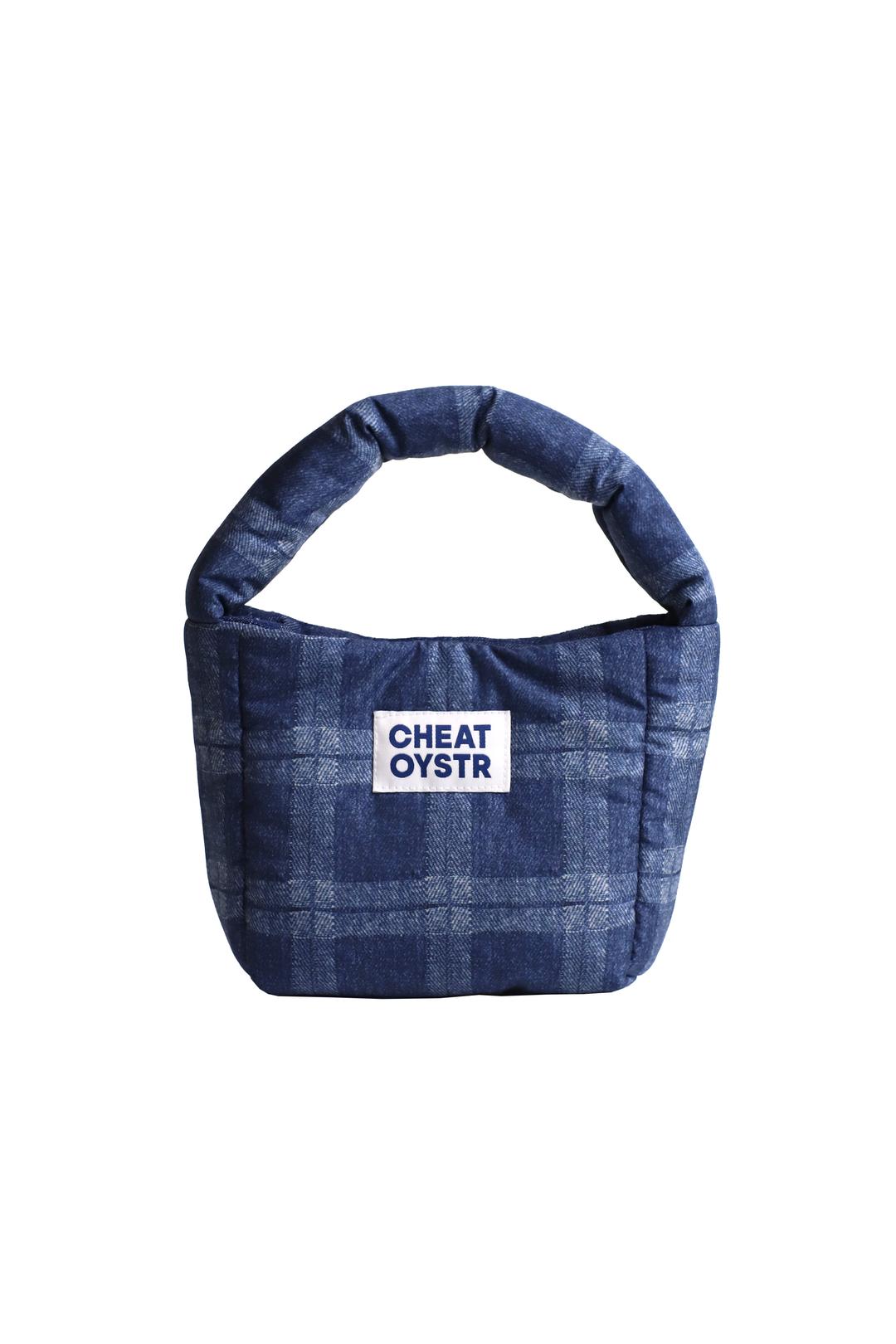 Denim Printed Bag Blue Check