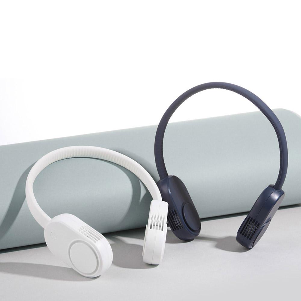 [1+1 2개구성]휴대용 날개없이 안전한 저소음 넥밴드 선풍기 NF-20