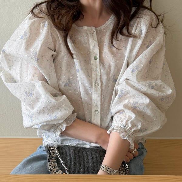 garden blouse (baby blue/baby pink)