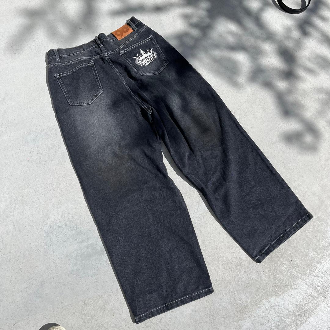 King Logo Vintage Like Denim - Black / M