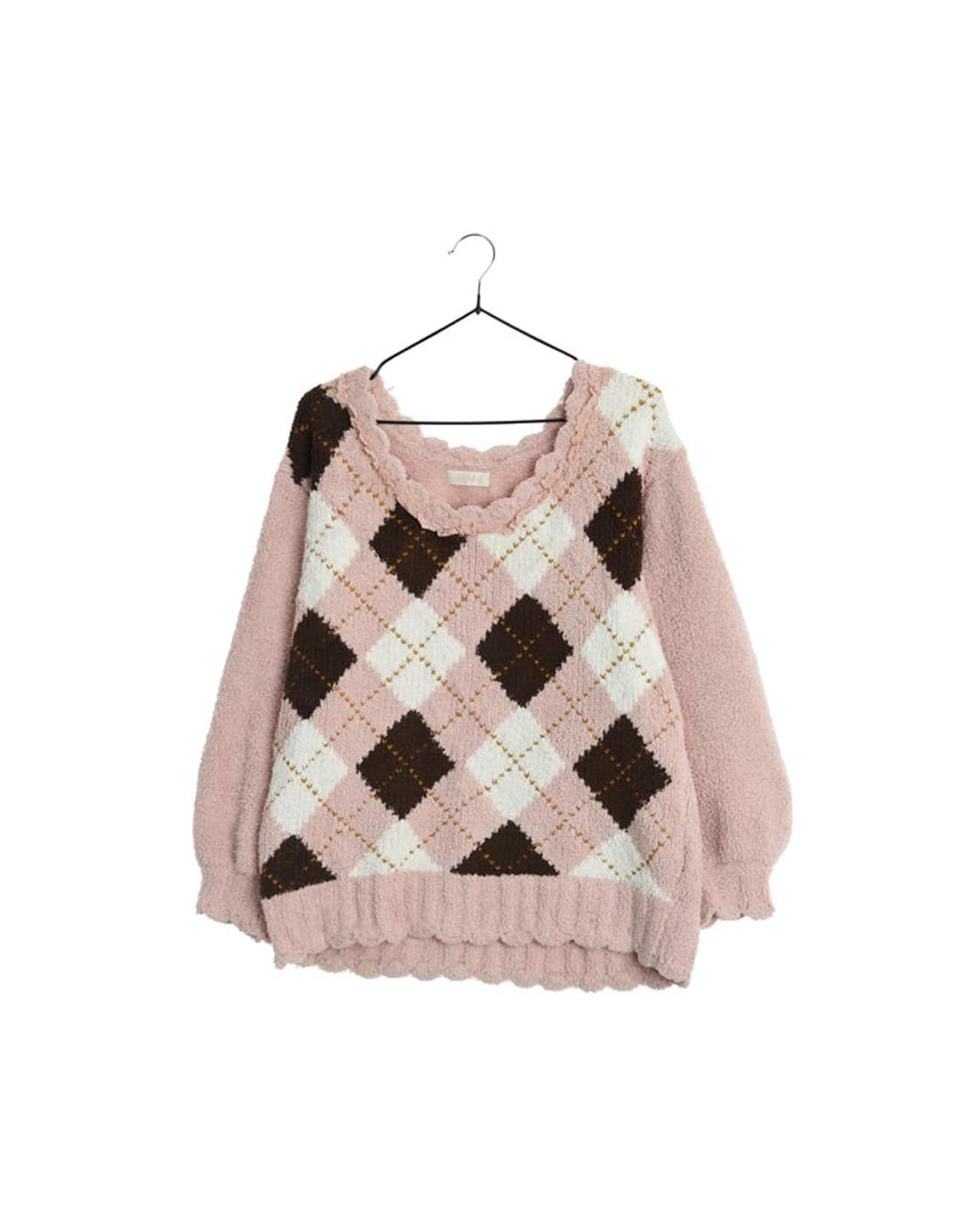 리즈리사 아가일니트 핑크색 급처 | 후루츠패밀리