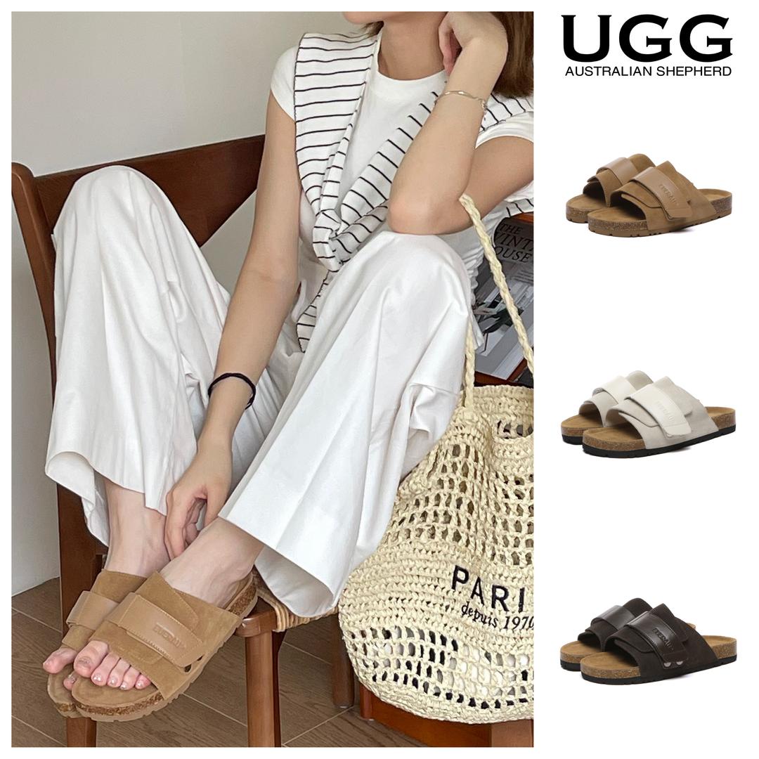 UGG 터레인 스웨이드 에버 EVA 가죽 체스트넛 샌드 초콜릿 플랫폼 슬리퍼 EA2054