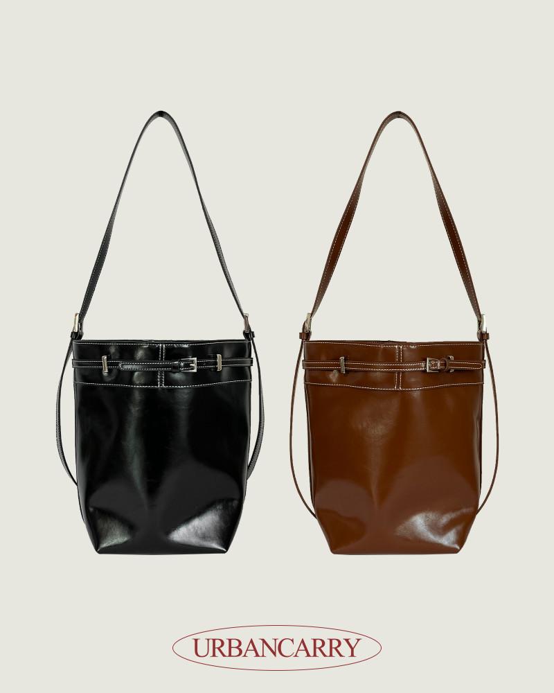 [-5%/무료배송] 프리미엄 소가죽 버클 버킷백 여자숄더백 크로스백 2color