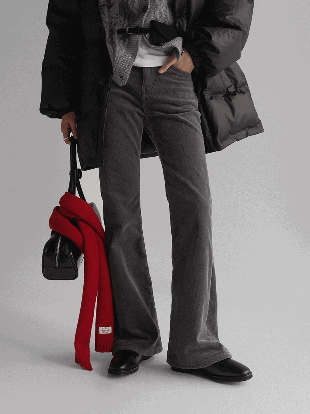 벨벳기모코듀로이부츠컷팬츠