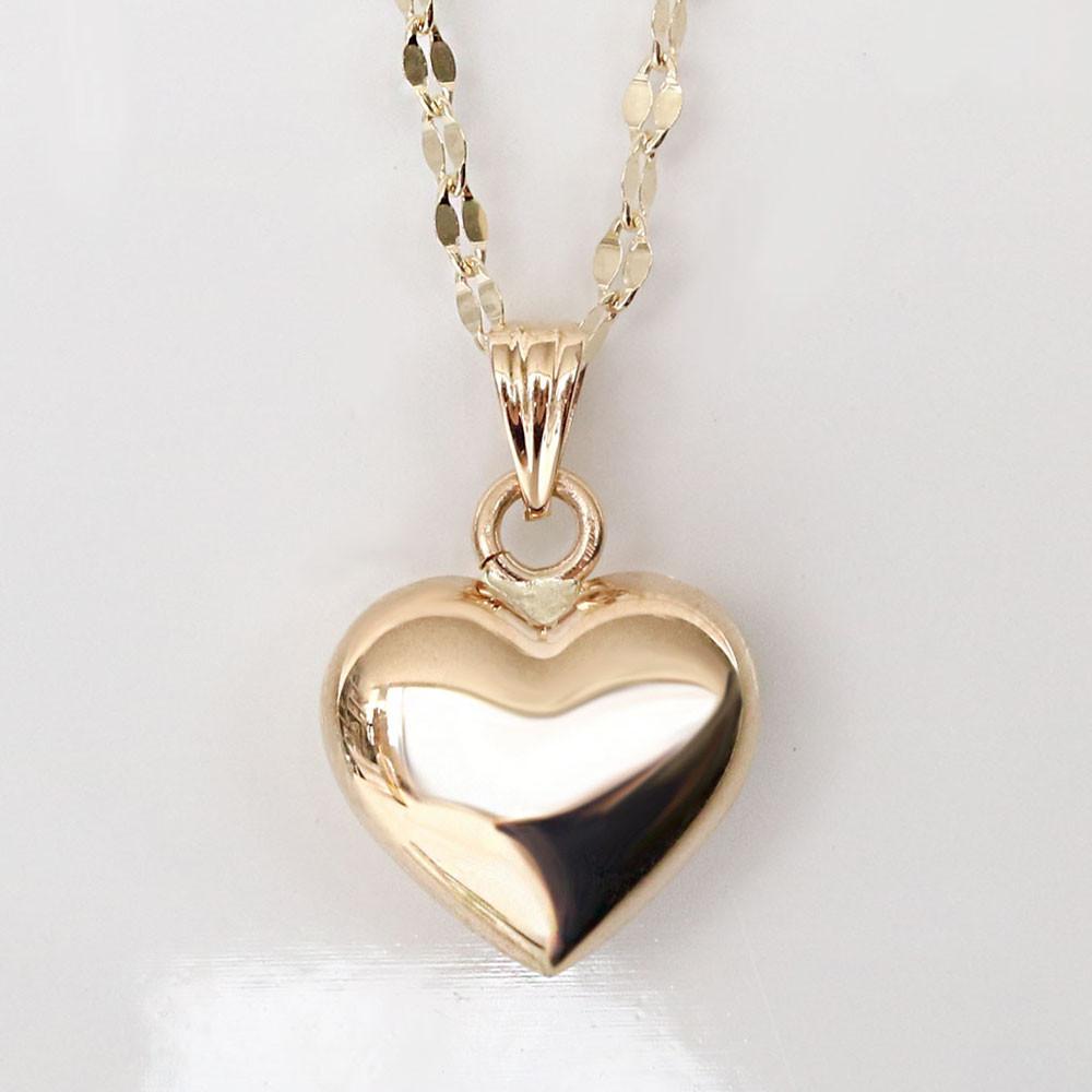 14K 18K 러블리 12mm 하트통통 목걸이 여자친구 결혼기념일 프로포즈