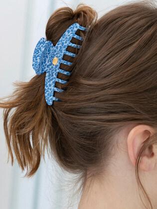 blue marble hair clip