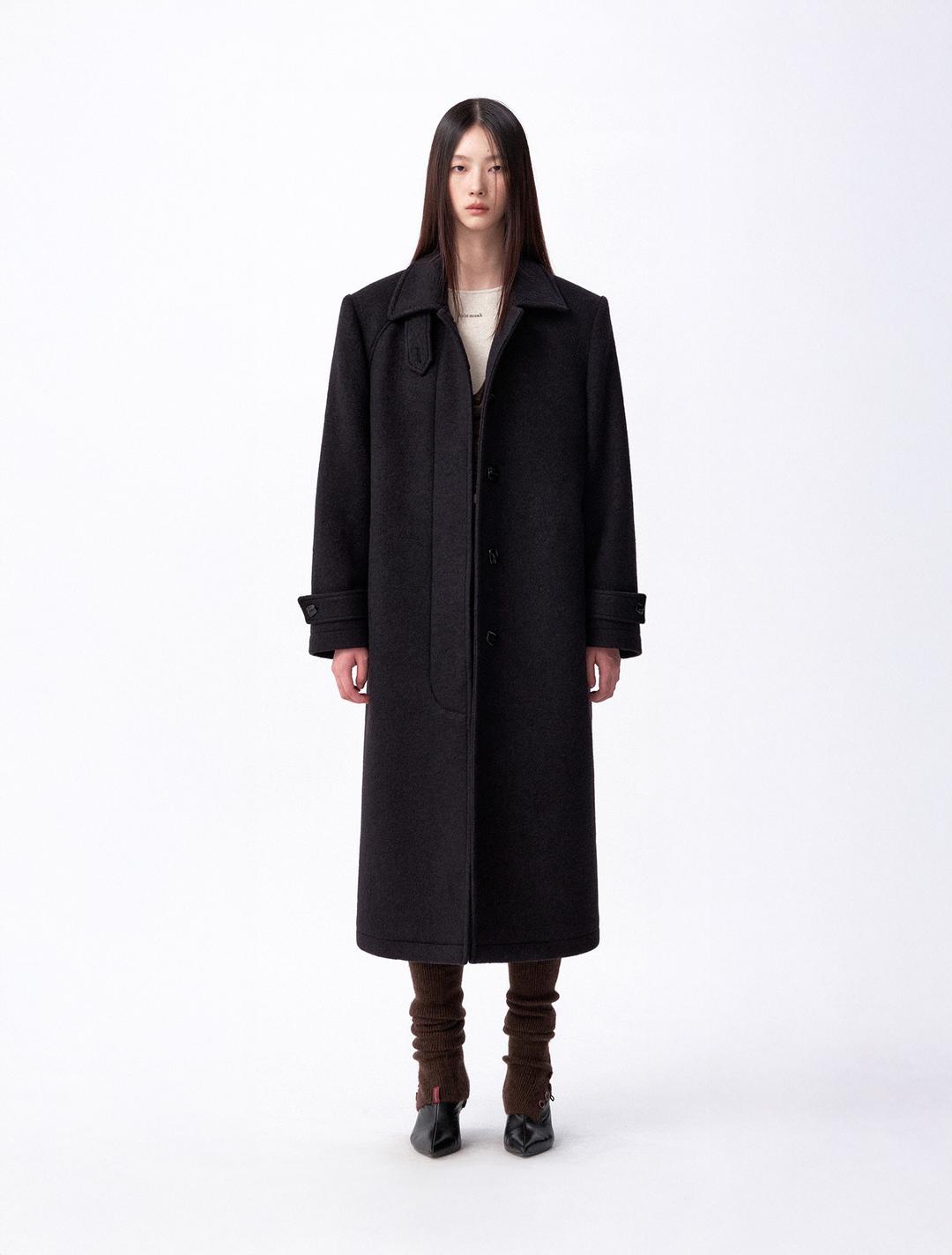 오버사이즈 부클 울 코트 (블랙)
