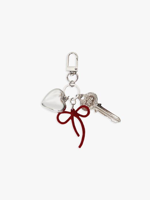 RIBBON UNLOCKED KEYRING_RED