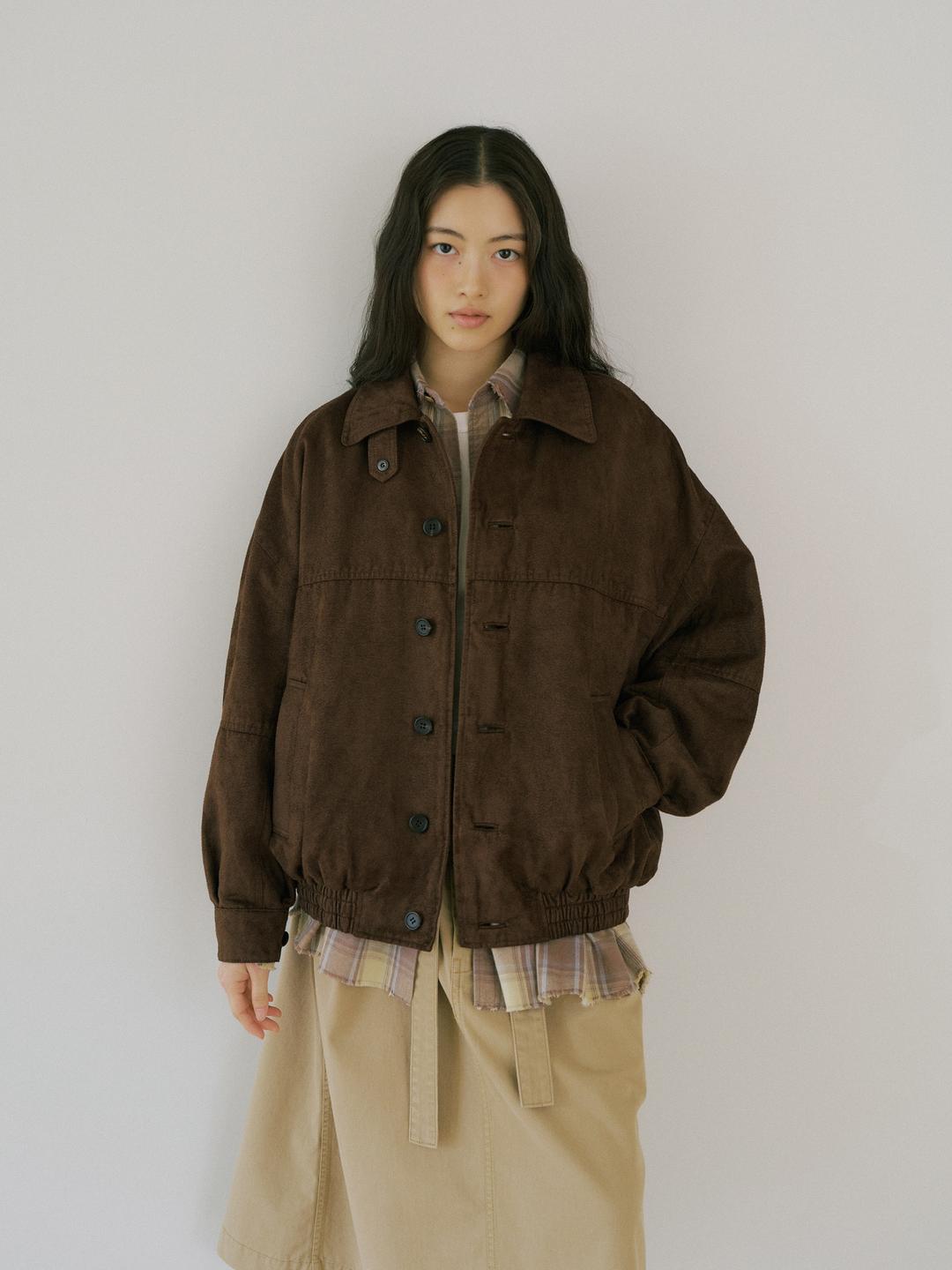 스웨이드 블루종 - 브라운