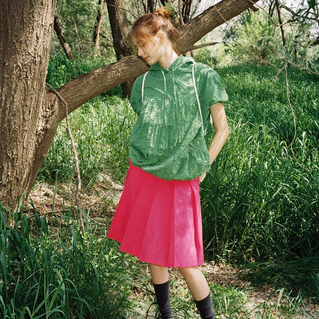 마뗑킴 CORDUROY TUCK DETAILED MIDI SKIRT IN BROWN - 위시버킷