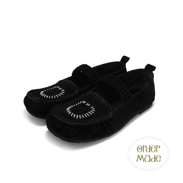 HAND STITCH LOAFER _ BLACK with WHITE STITCH (Type 1)