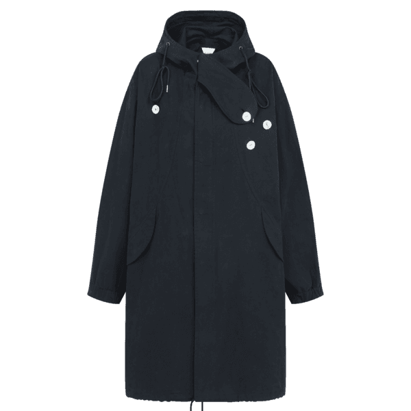 Shell buttons fishtail-parka