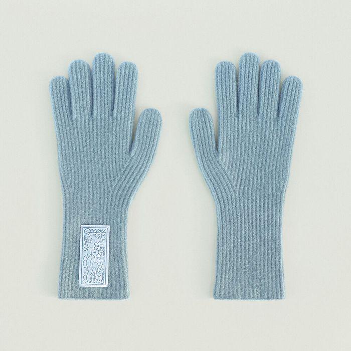 KITTEN FINGER HOLE GLOVES - INDIE BLUE 핑거홀 장갑 니트장갑