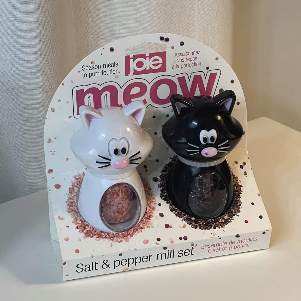 JOIE 귀여운 고양이 소금 후추 그라인더 후추갈이 세트
