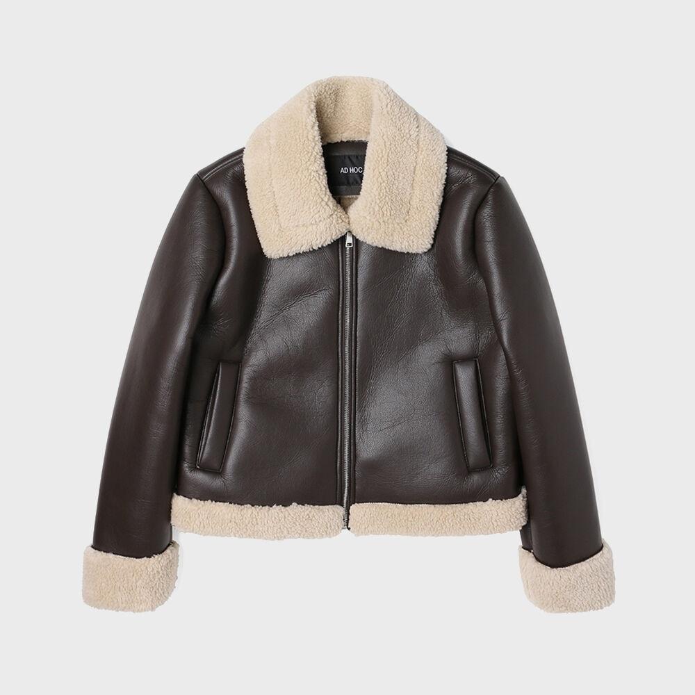 여성 소프트 무스탕 (BROWN) (HZBMU50-55)