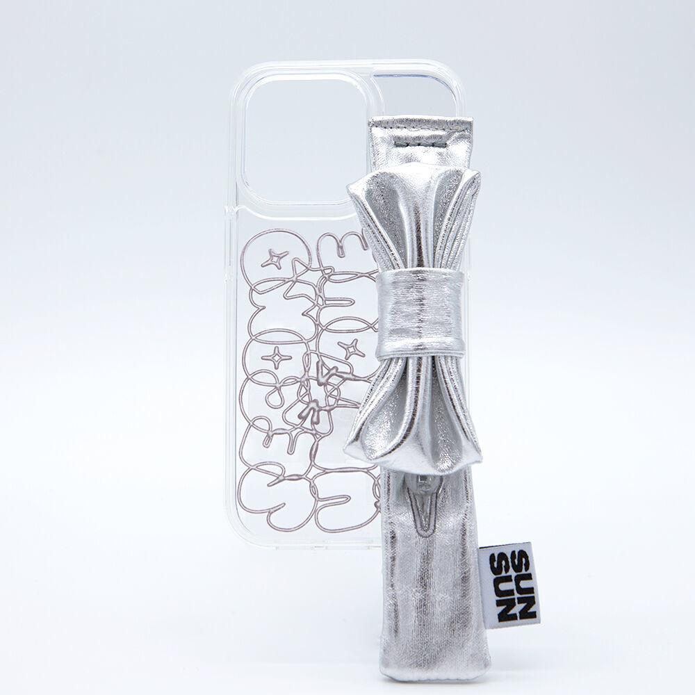 SUN CASE ENAMEL RIBBON SILVER