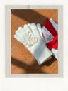 RIBBON ANGORA GLOVES IVORY
