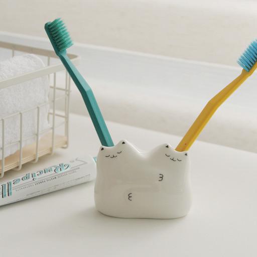 (집들이선물)토닥토닥 커플 고양이 칫솔꽂이