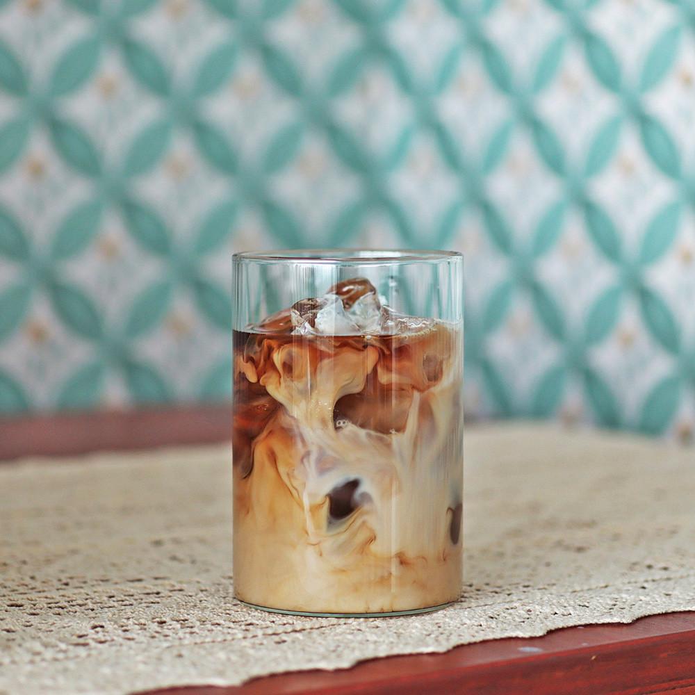 홈카페 투명 내열 유리컵 인쇄 아이스 커피잔 크림 라떼 아메리카노 일자 물컵 400ml