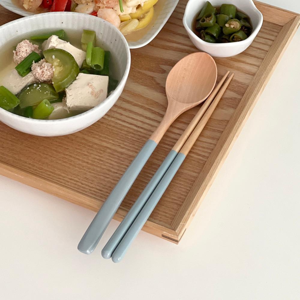 썸머 우드 수저 세트 4color