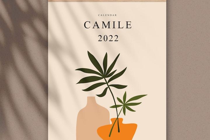 2022년 카밀레 벽걸이 달력 (우드바포함) 작품 캘린더