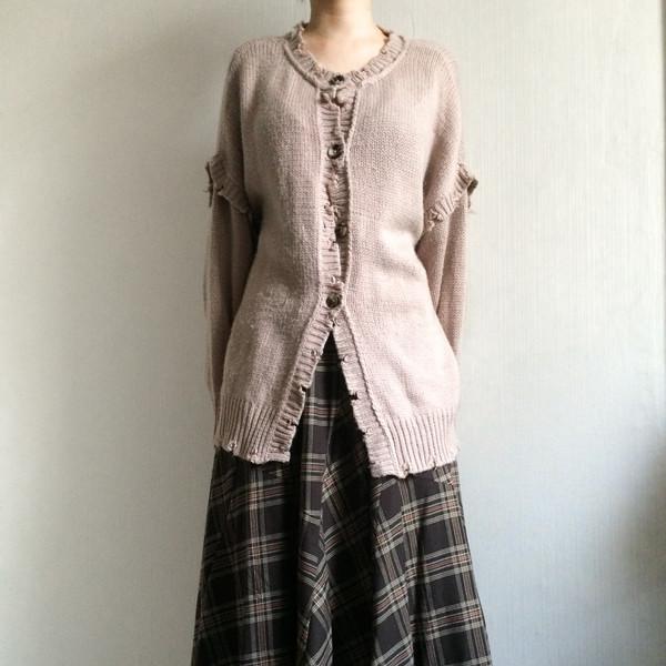 Grunge mood damage knit cardigan