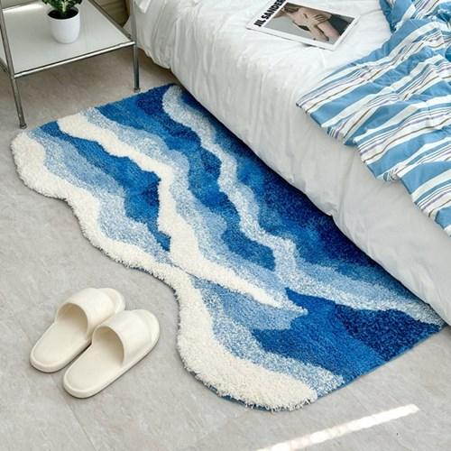 바다 물결 터프팅 러그 주방 포인트 인테리어 발매트 2sizes
