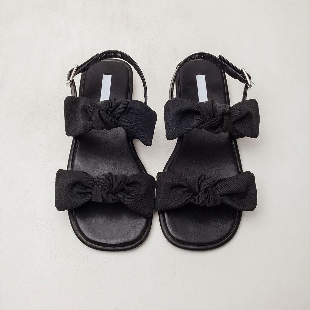 Lively-33 - 리본 플랫 슬링백 샌들