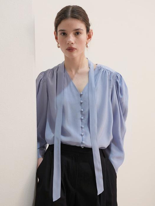 Puff Sleeve Tie Blouse NEW5XB285