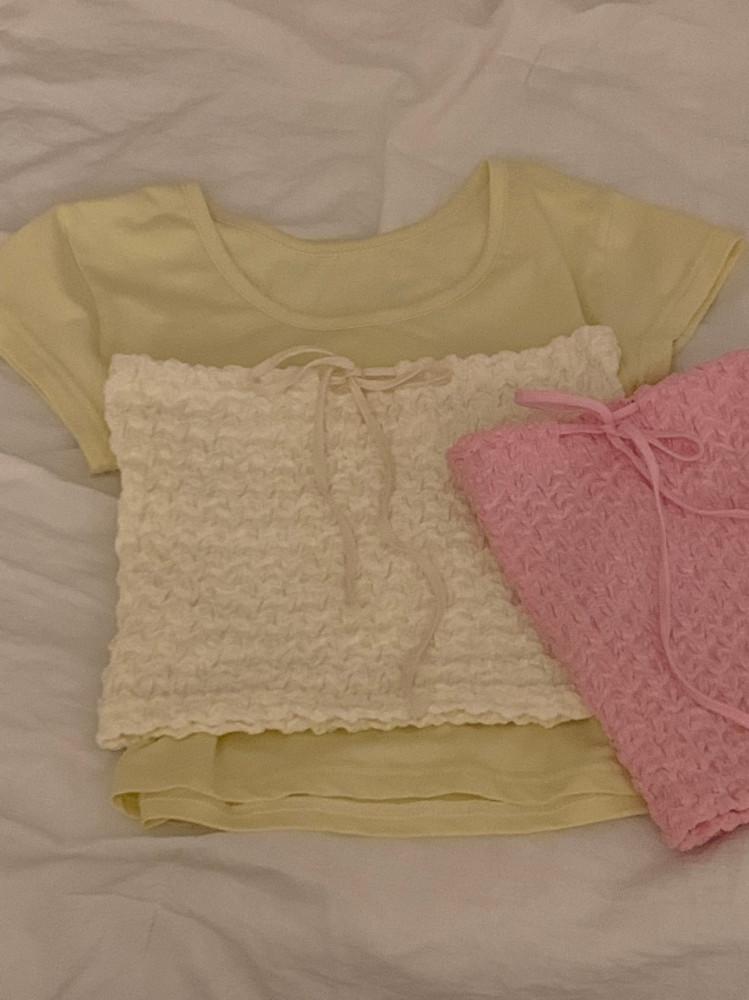 리본튜브탑 여름단독 이너탑 (3color) 휴양지룩 이너나시 슬림핏