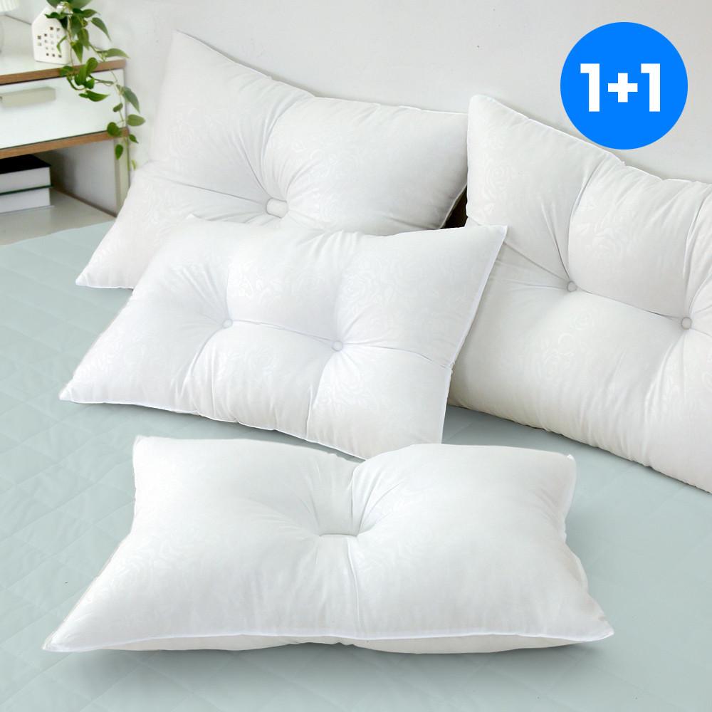 1+1 세트 원홀 투홀 친환경 경추 베개솜 바른자세 낮은 높은 항균 40x60 50x70